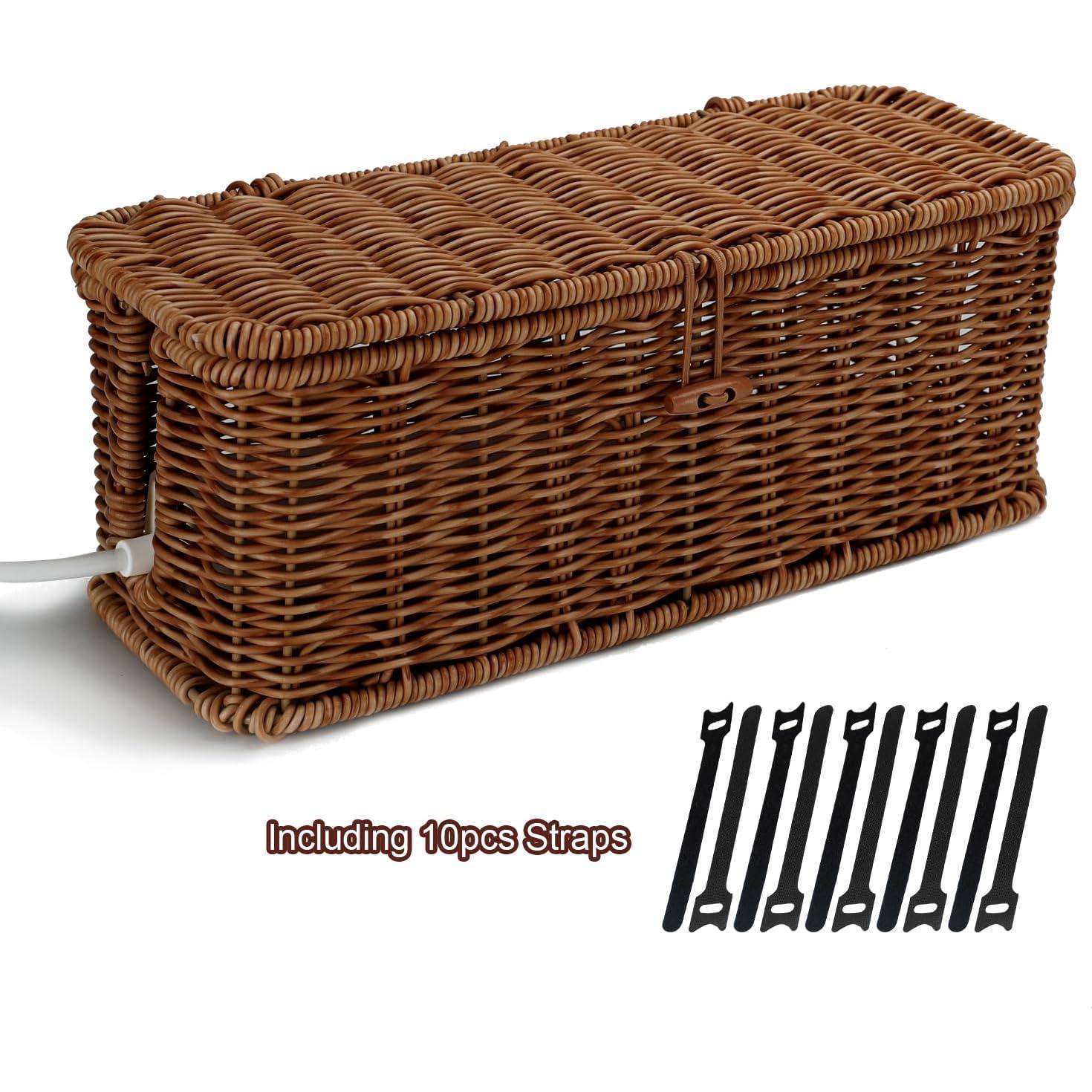 Caja Organizadora de Cables Allhercom Ratan Sintético 32.69x13.41cm