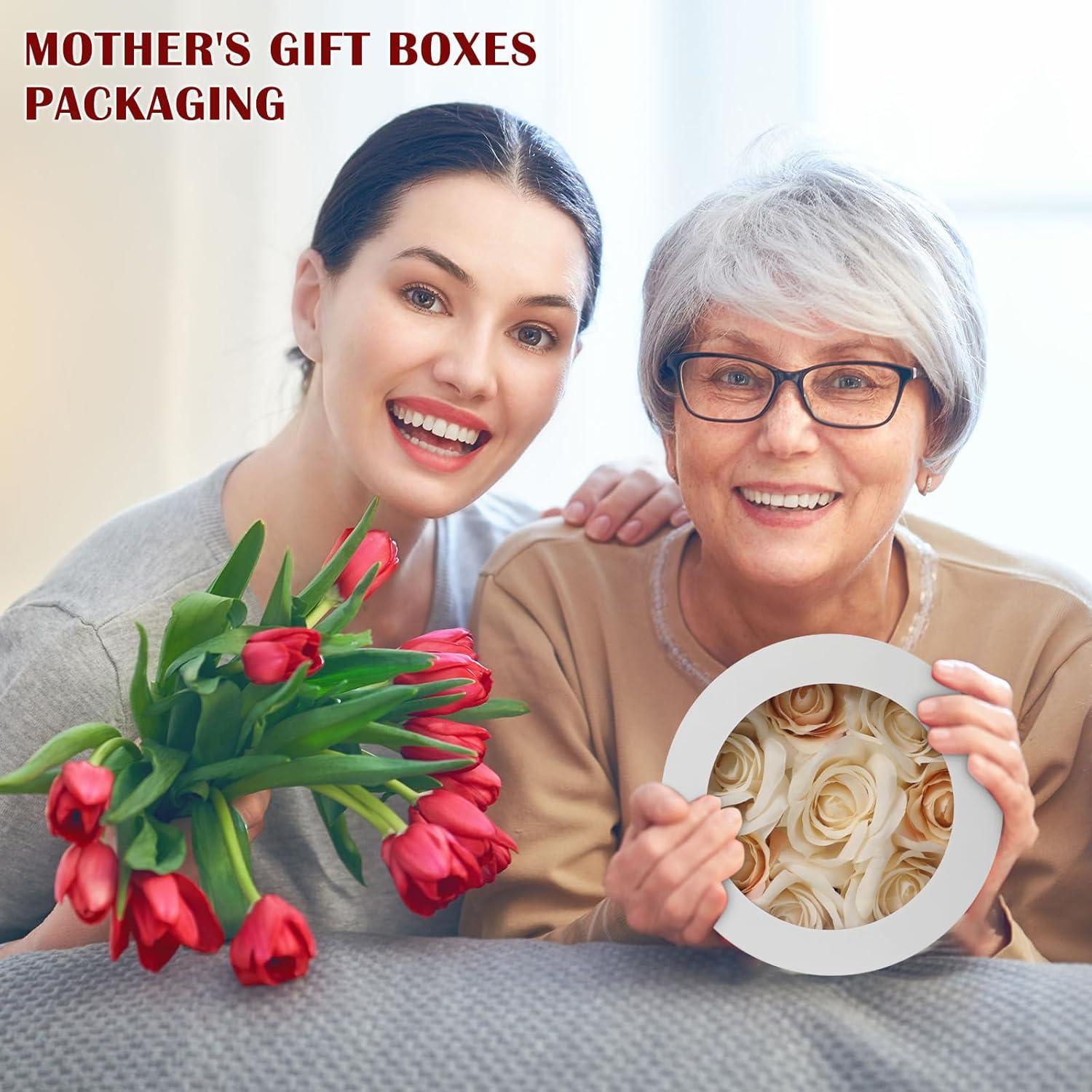 Cajas Redondas para Flores Oairse - Juego de 4 Blancas