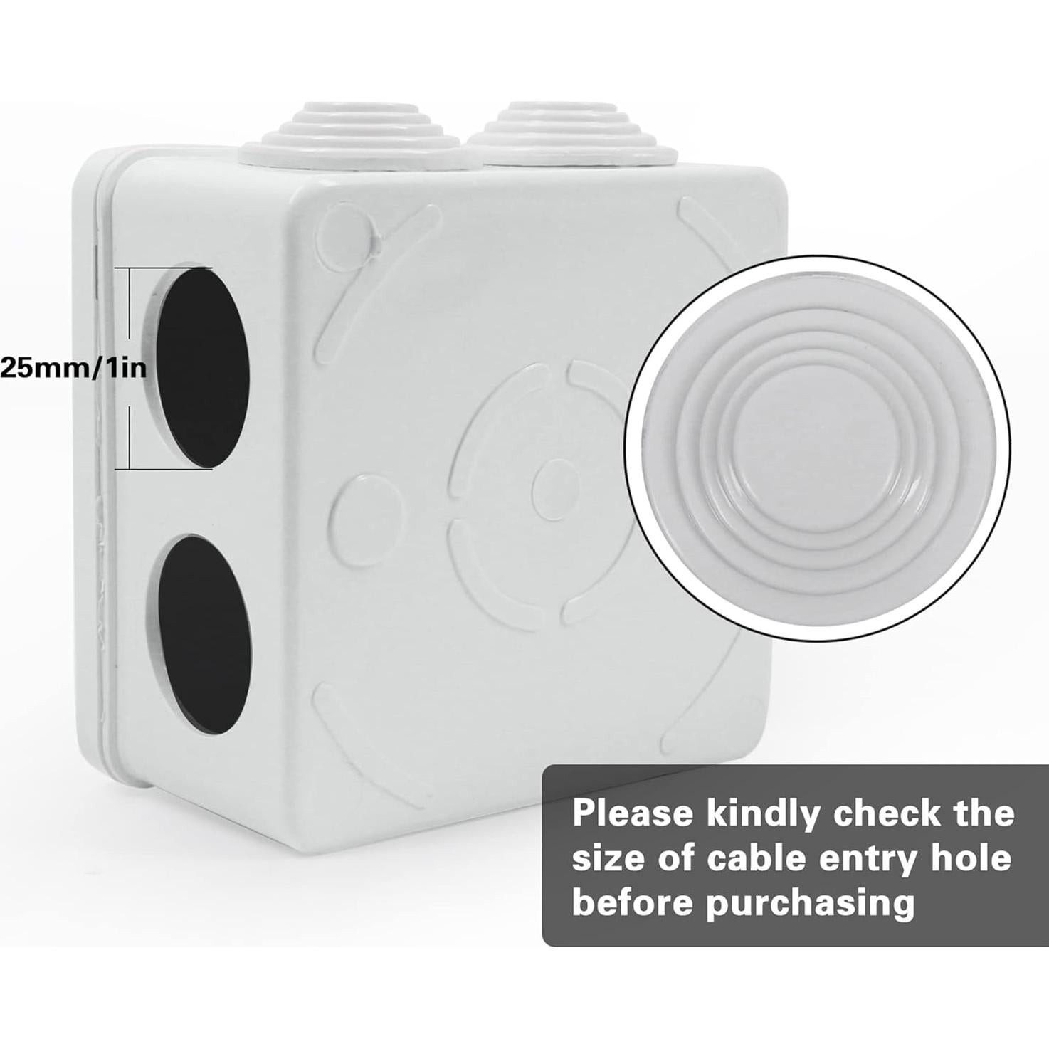 Caja de Conexiones Eléctricas ABS Sunnyglade IP55 Blanca 85x85x50mm