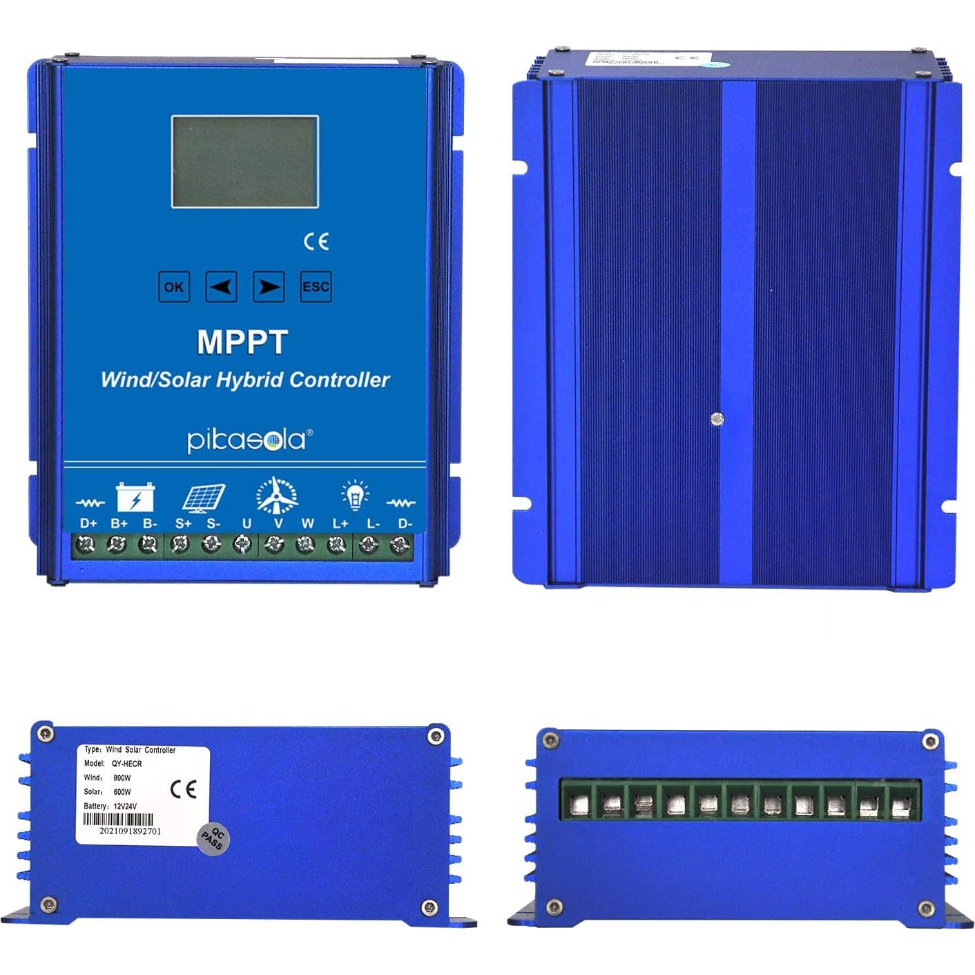 Controlador Híbrido PIKASOLA 1400W Solar y Eólico 12/24V