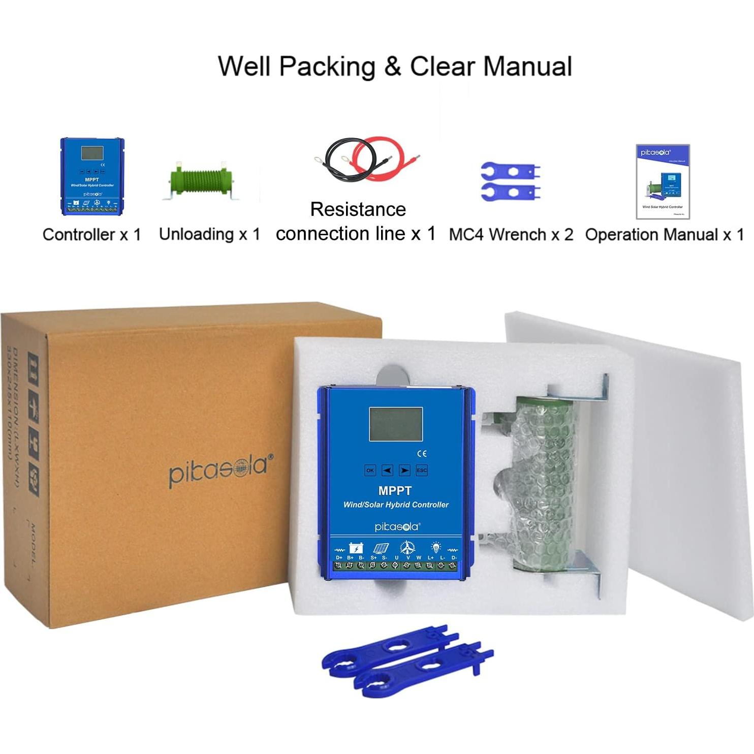 Controlador Híbrido PIKASOLA 1400W Solar y Eólico 12/24V