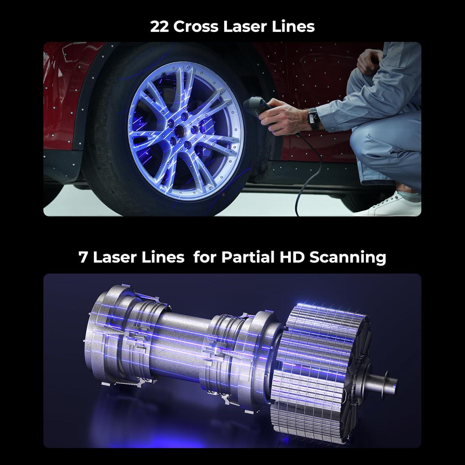 Escáner 3D Creality CR-Scan Raptor Pro, 0.02mm, 60fps, 5mm a 4m