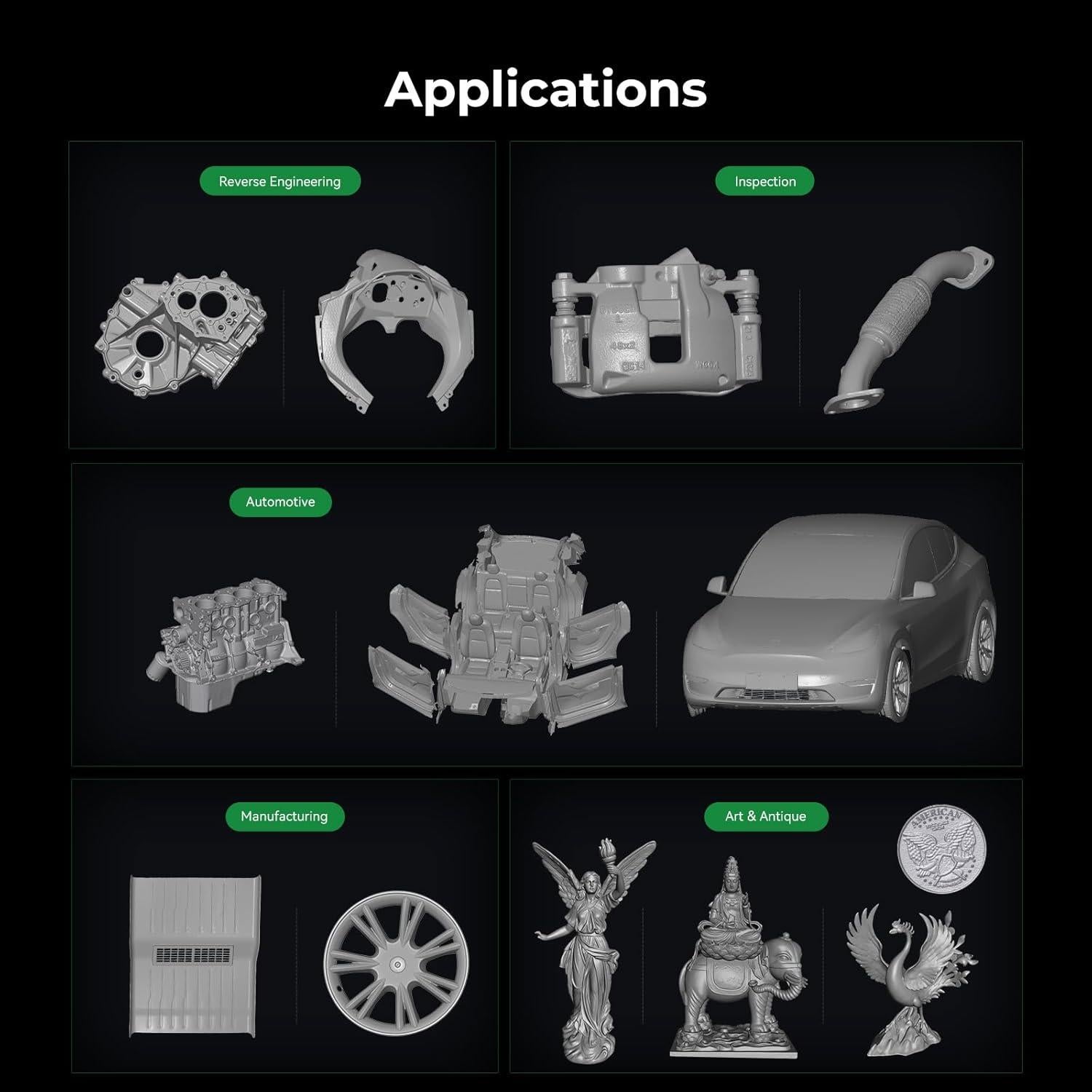 Escáner 3D Creality CR-Scan Raptor Pro, 0.02mm, 60fps, 5mm a 4m