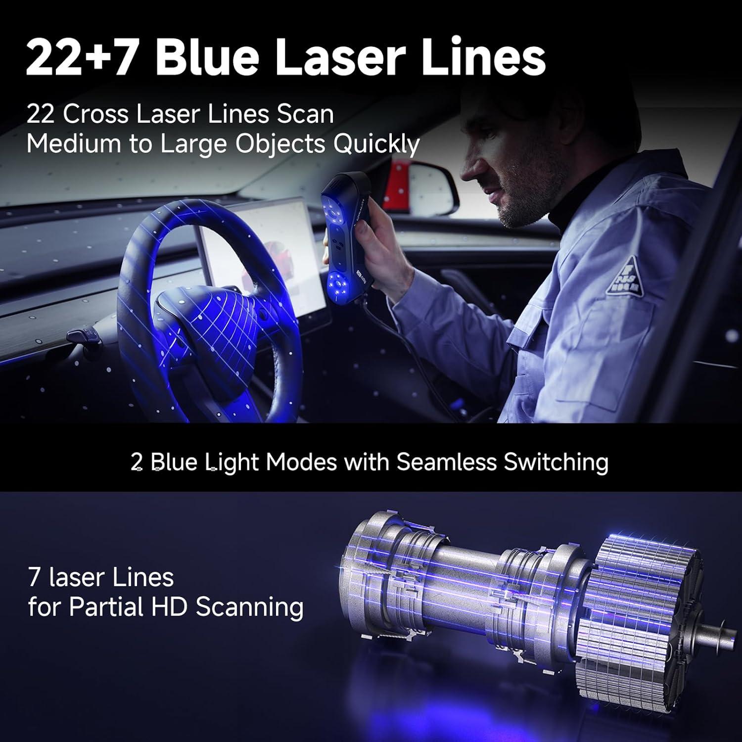 Escáner 3D Creality Raptor Pro, Precisión 0.02mm, Inalámbrico