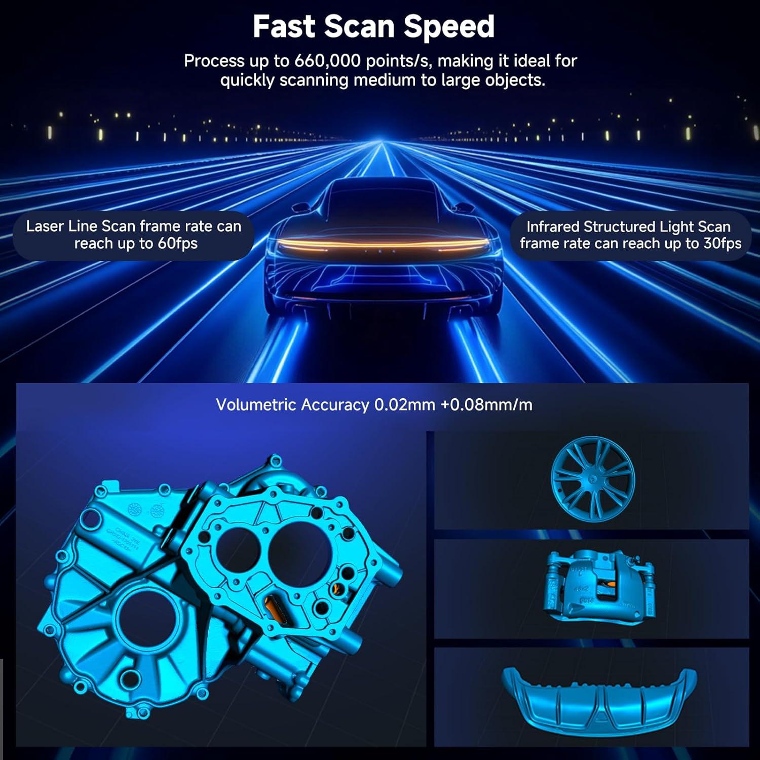 Escáner 3D Creality Raptor Pro, Precisión 0.02mm, Inalámbrico