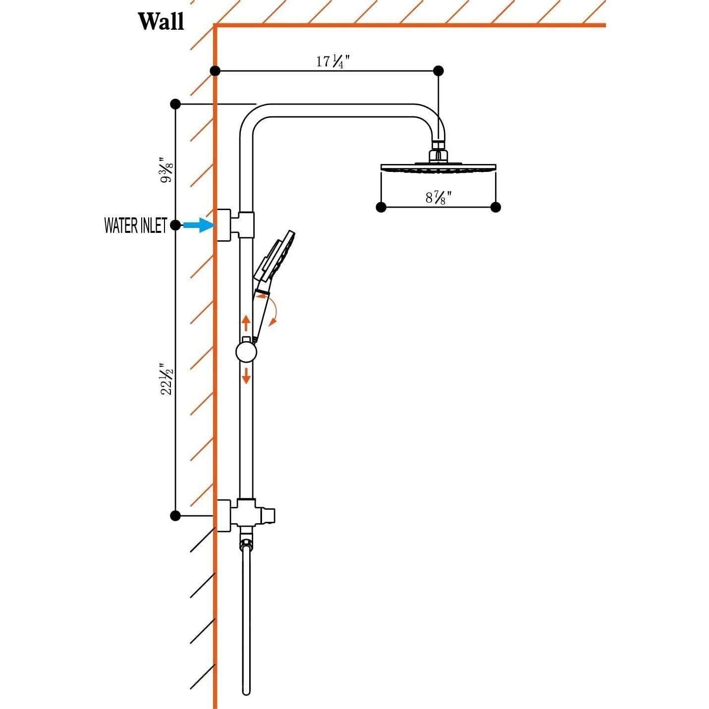 Sistema de Ducha Bright Showers con Cabezal de Lluvia 22 cm