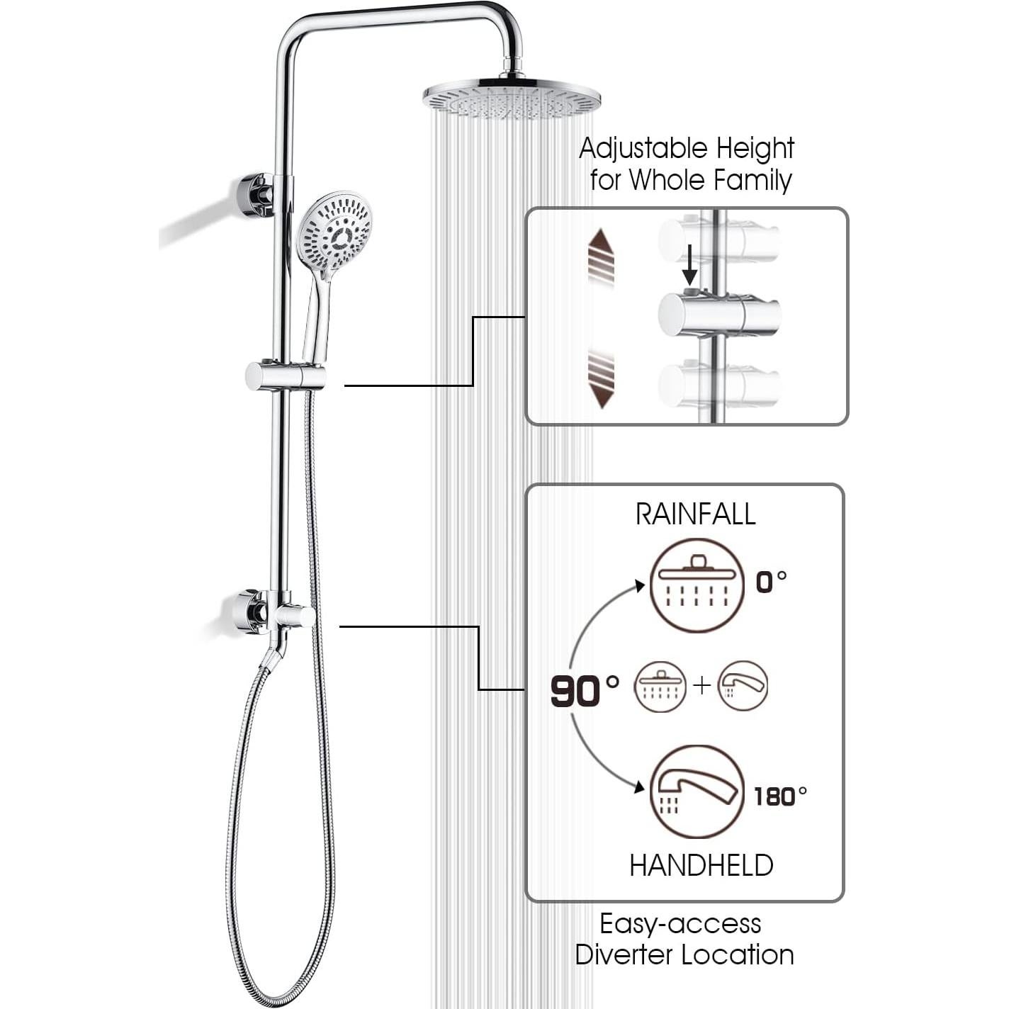 Sistema de Ducha Bright Showers con Cabezal de Lluvia 22 cm