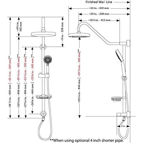 Sistema de Ducha PULSE ShowerSpas Kauai III Cromo 8"