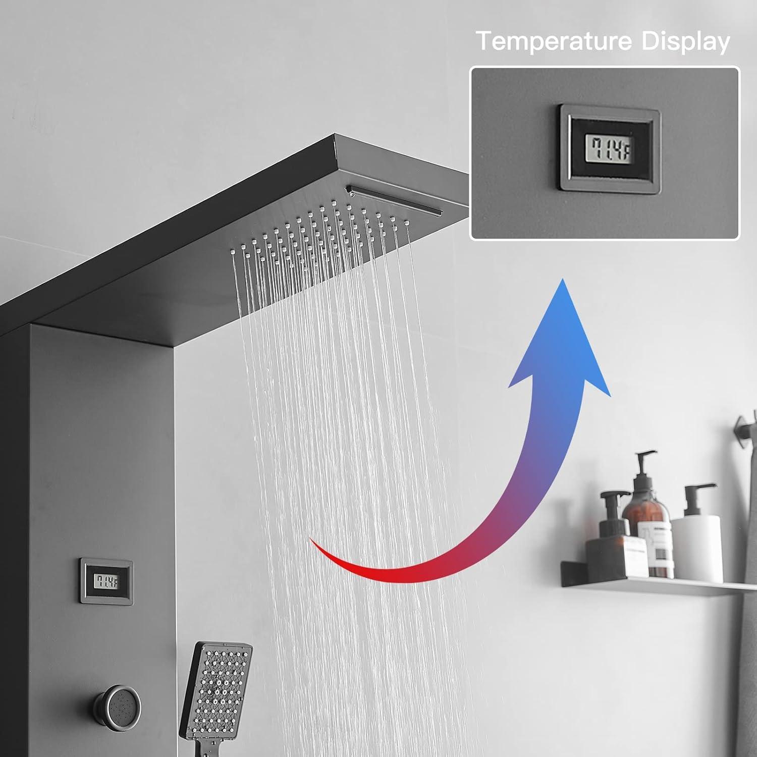 Panel de Ducha BWE 6 en 1 Acero Inoxidable Negro Mate