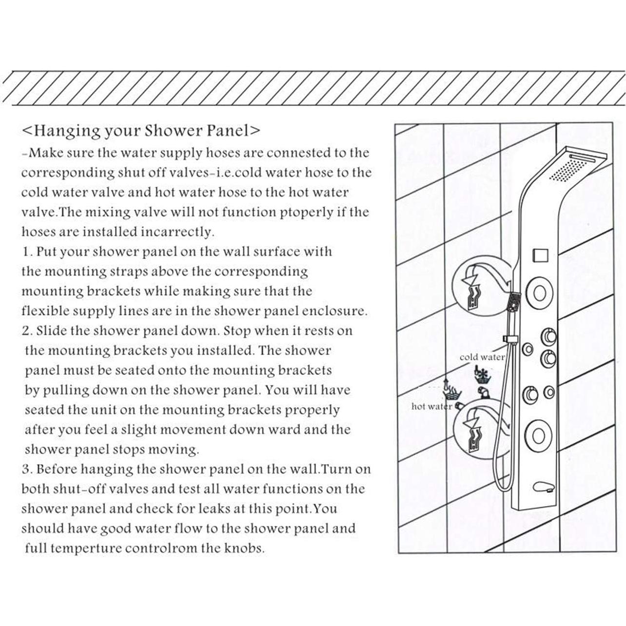 Panel de Ducha LED ELLO&ALLO Acero Inoxidable 132x46 cm
