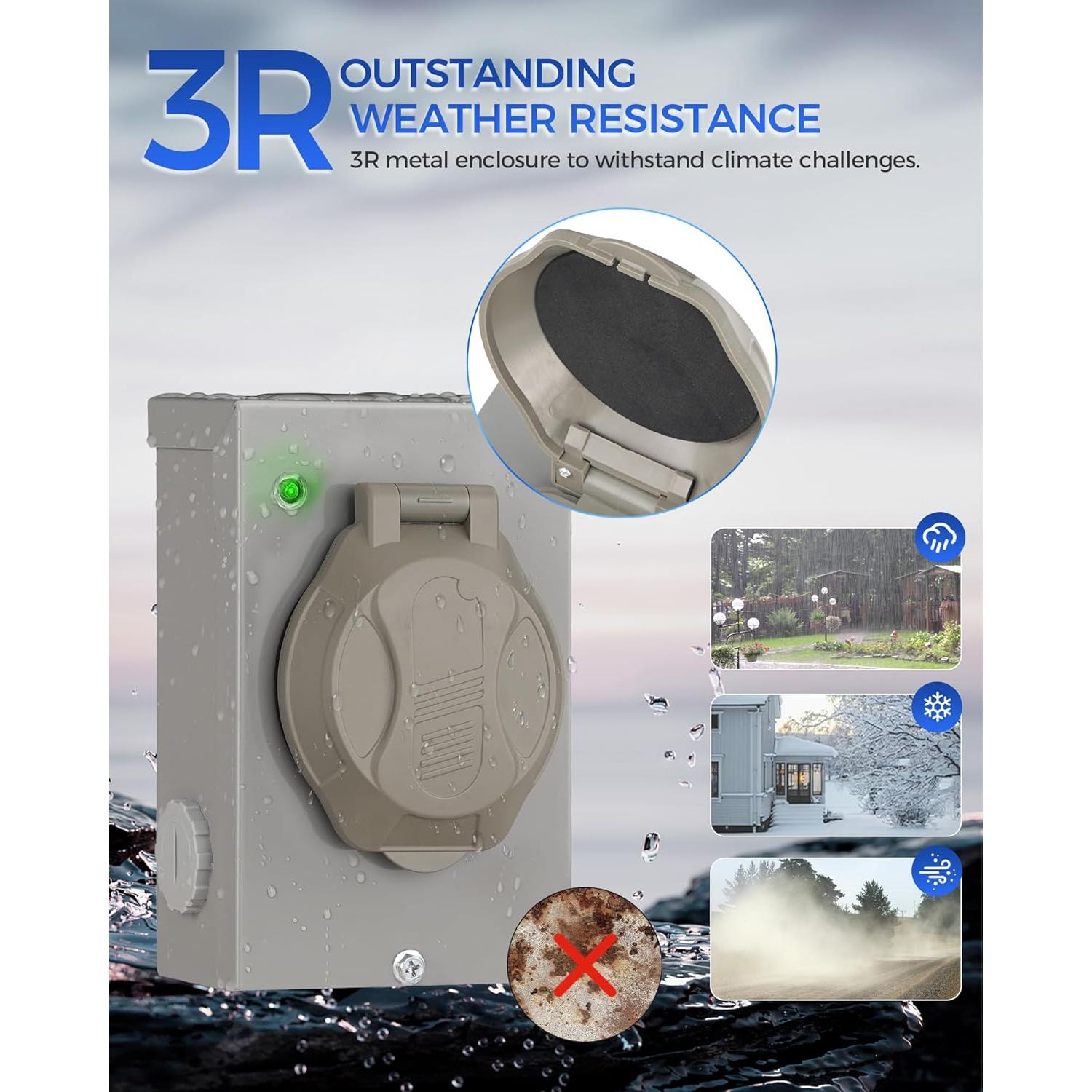 Caja de entrada de generador WILAWELS 50 Amp NEMA SS2-50P