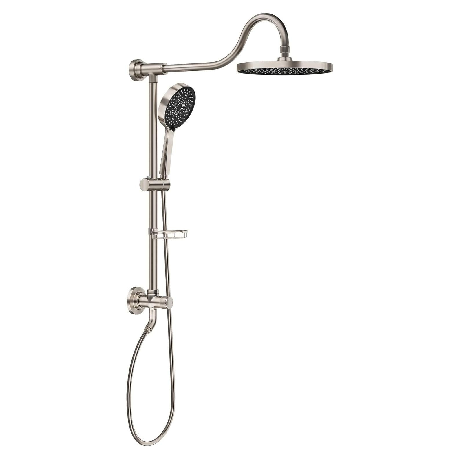 Cabezal de Ducha Tearel 9" Lluvia y Ducha de Mano Níquel