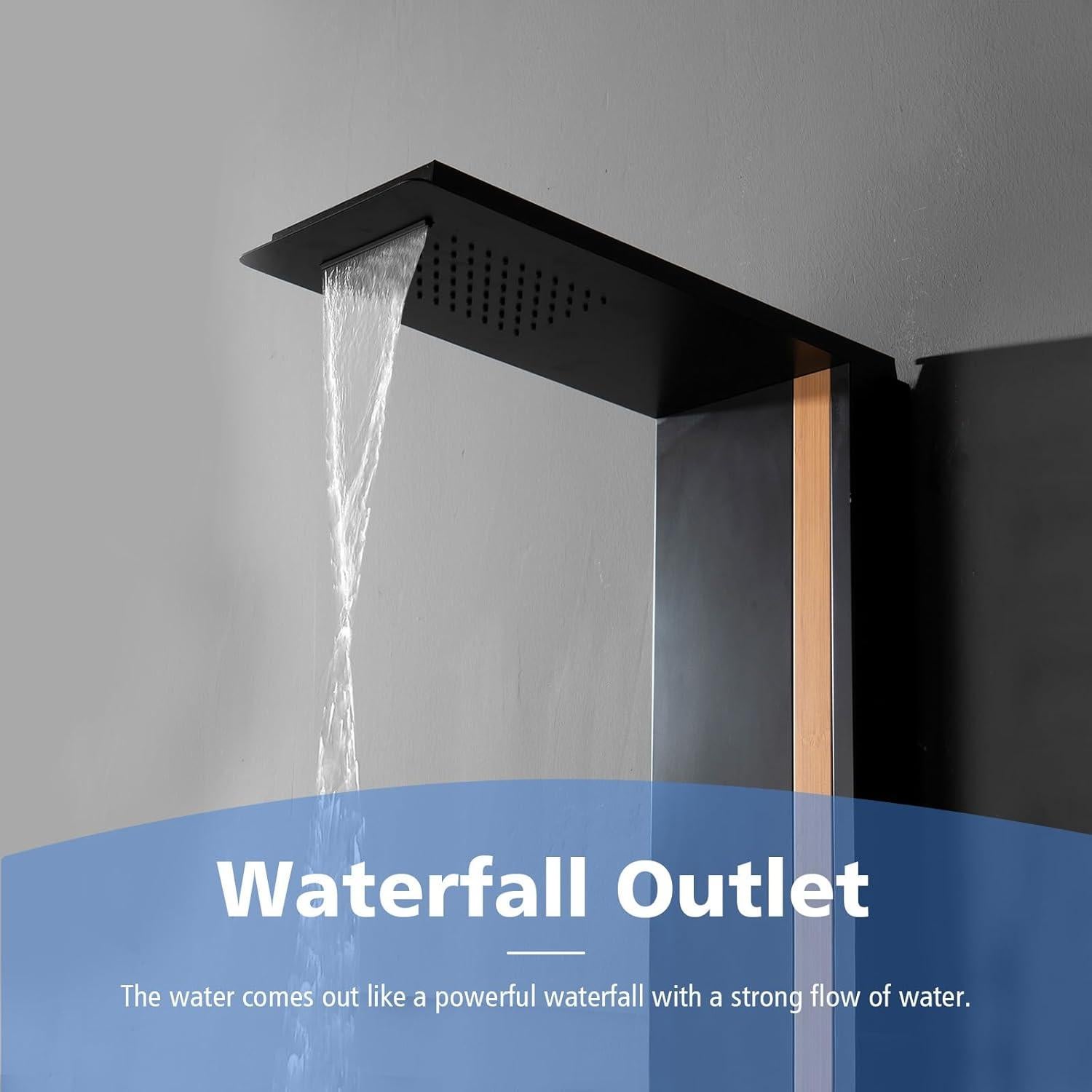 Panel de Ducha BWE 5 en 1 Acero Inoxidable Negro