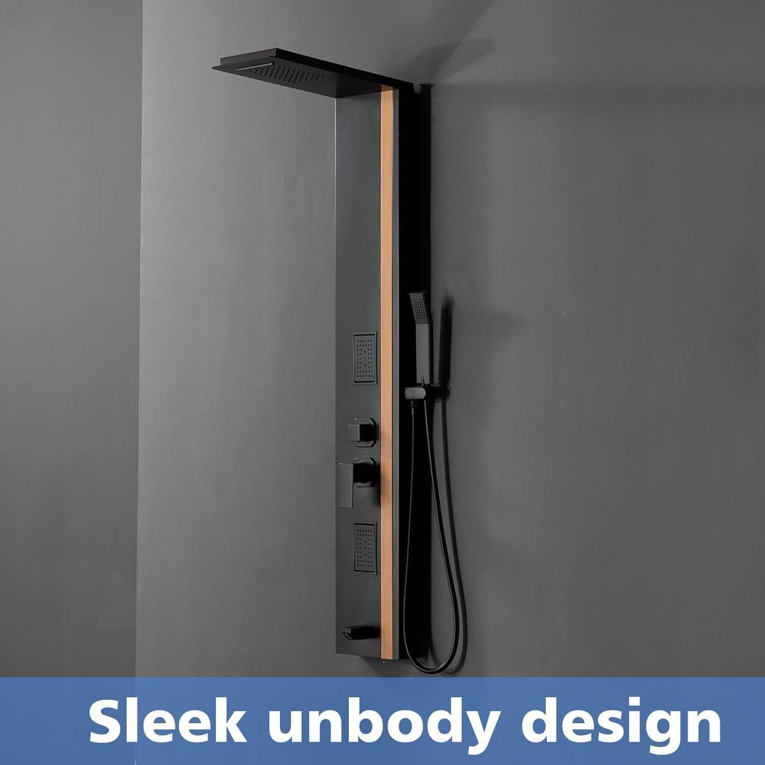 Panel de Ducha BWE 5 en 1 Acero Inoxidable Negro