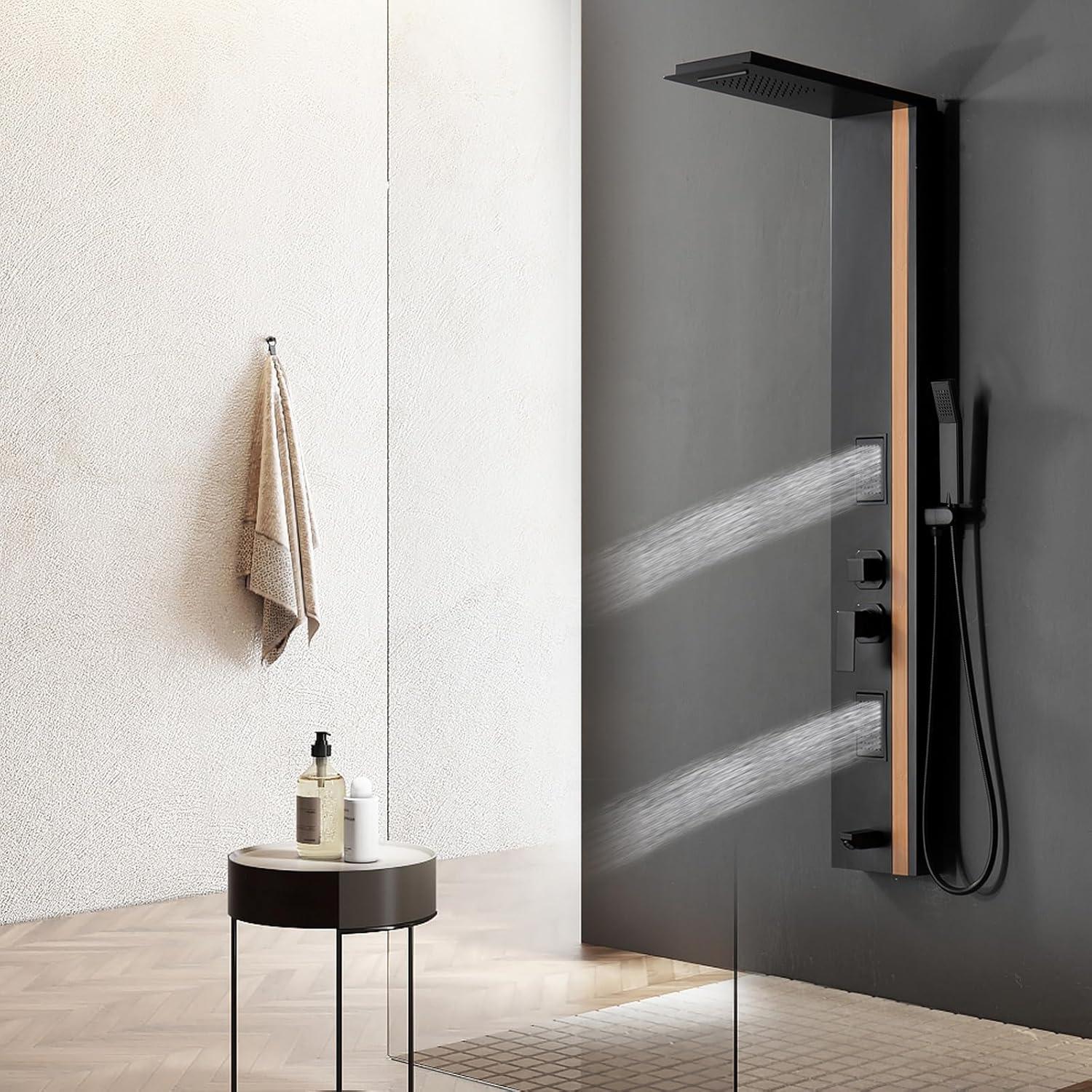 Panel de Ducha BWE 5 en 1 Acero Inoxidable Negro