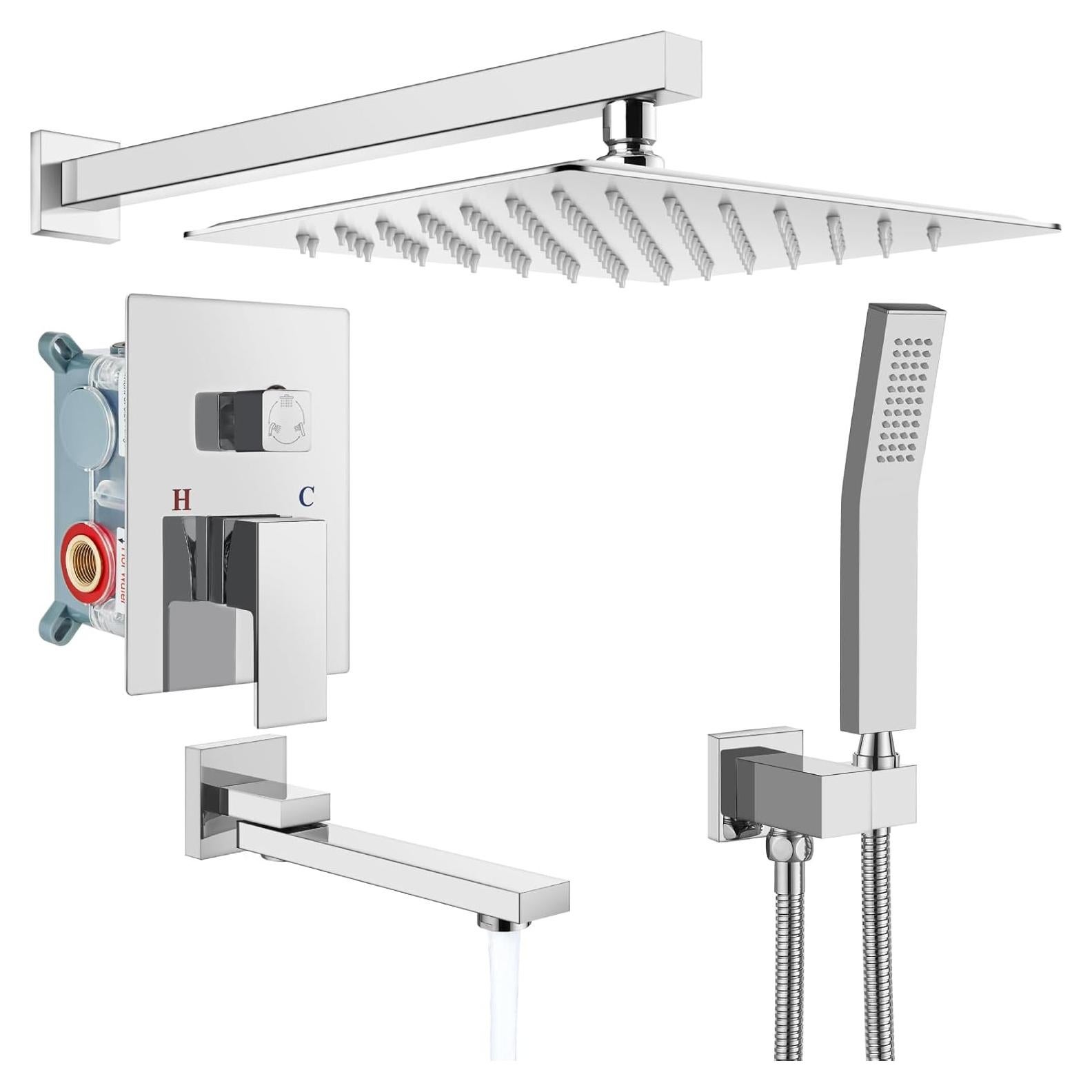 Ducha de Lujo gotonovo 10" (25,4 cm) 3 Funciones Montaje Pared