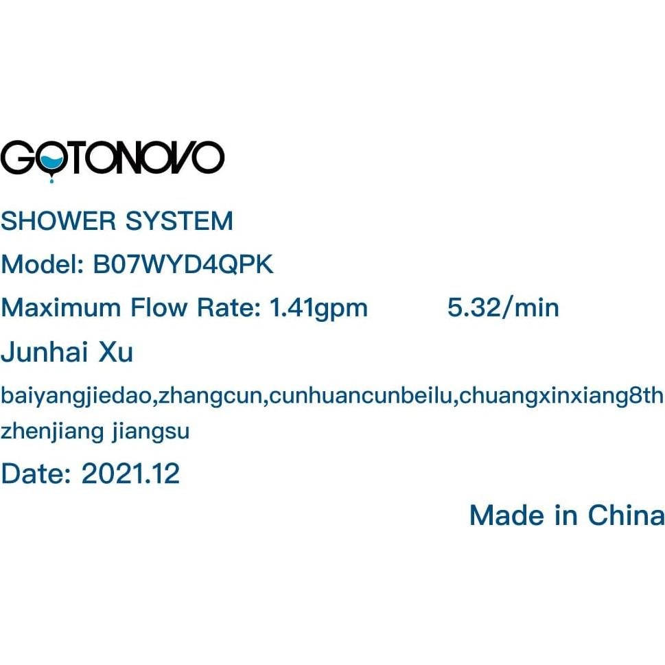 Ducha de Lujo gotonovo 10" (25,4 cm) 3 Funciones Montaje Pared