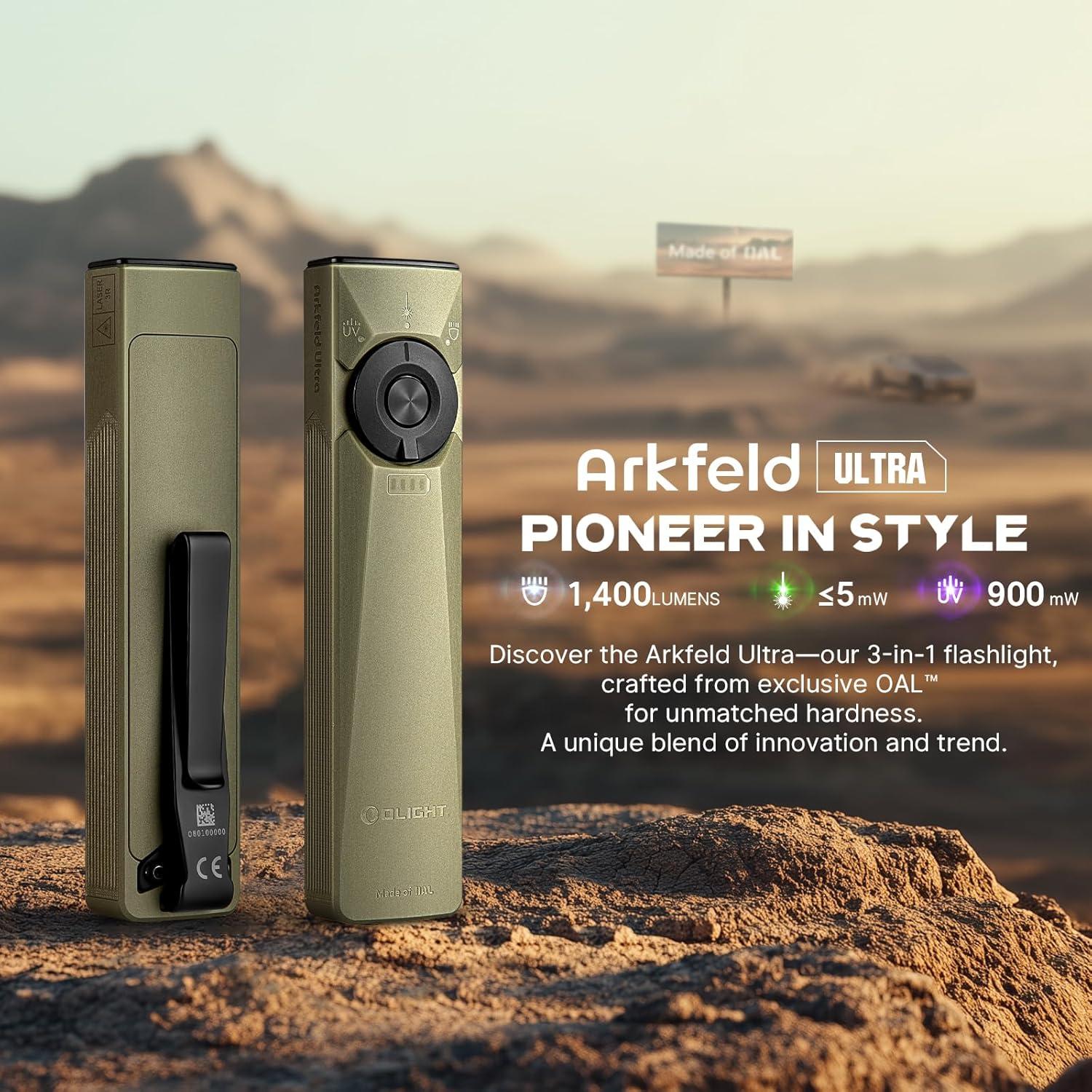 Linterna EDC Olight Arkfeld Ultra 1400 Lúmenes Verde Oliva