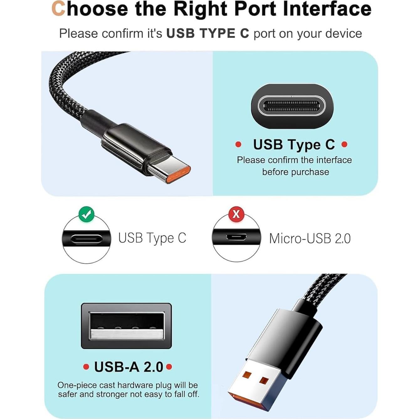 Cable de Carga Rápida USB-C 1.01 m para Linternas OLIGHT y WUBEN