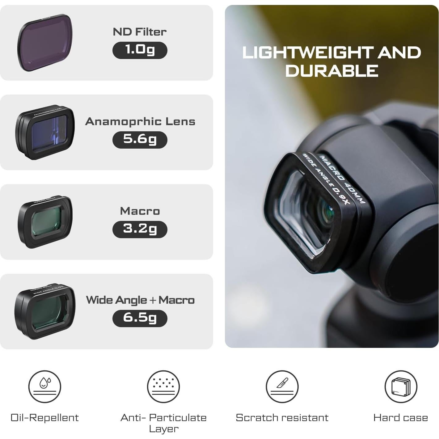 Kit de Lentes Macro y Gran Angular Freewell para Pocket 3