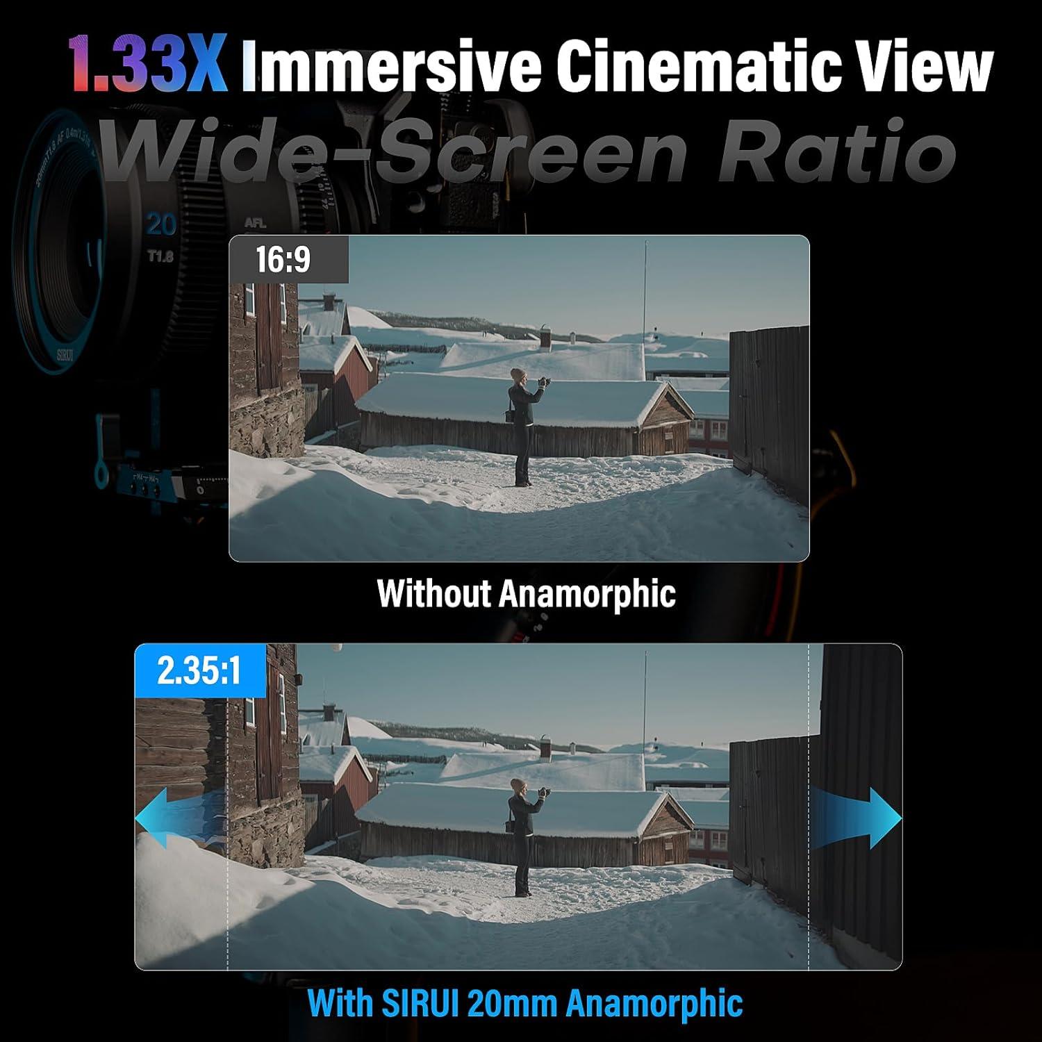 Lente Anamórfica SIRUI 20mm T1.8 para Nikon Z - Autofocus