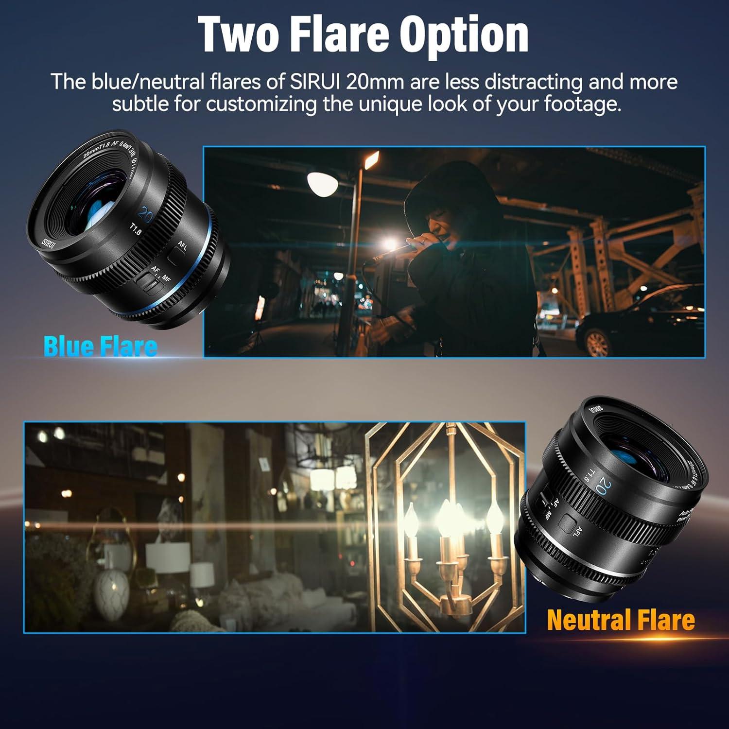 Lente Anamórfica SIRUI 20mm T1.8 para Nikon Z - Autofocus