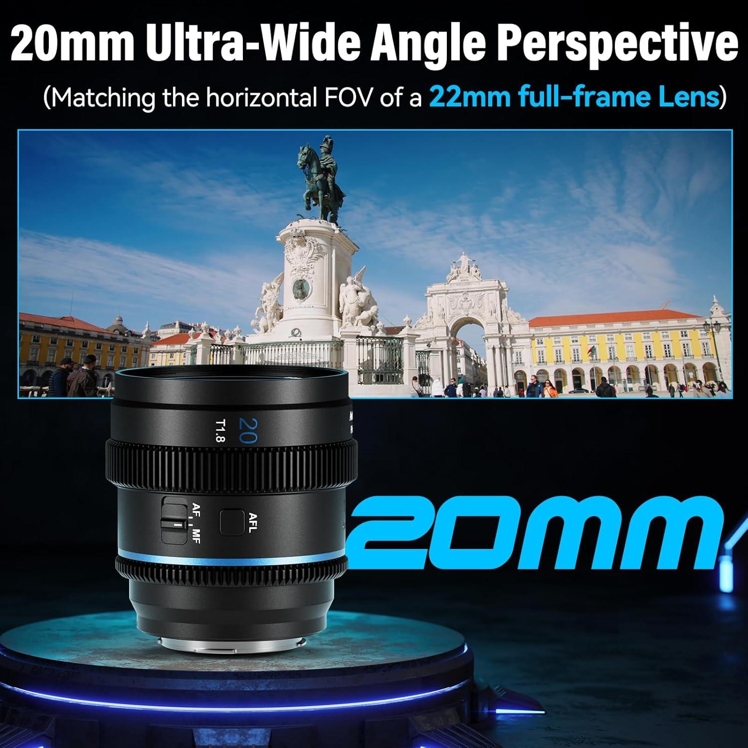 Lente Anamórfica SIRUI 20mm T1.8 para Nikon Z - Autofocus