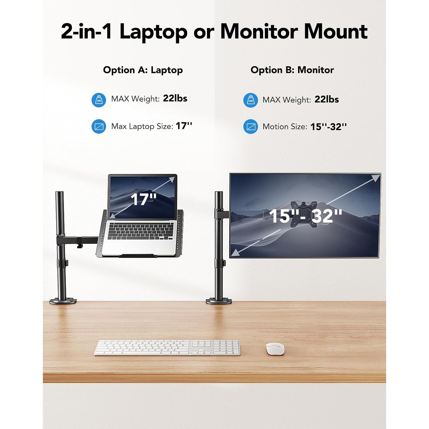 Soporte de Escritorio para Laptop HUANUO, 17" y Monitores 15-32"