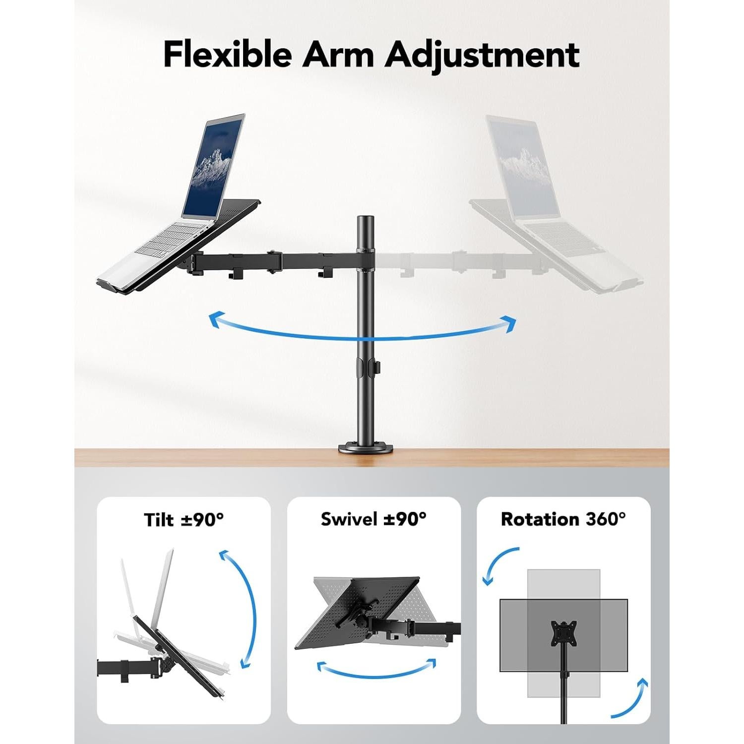 Soporte de Escritorio para Laptop HUANUO, 17" y Monitores 15-32"