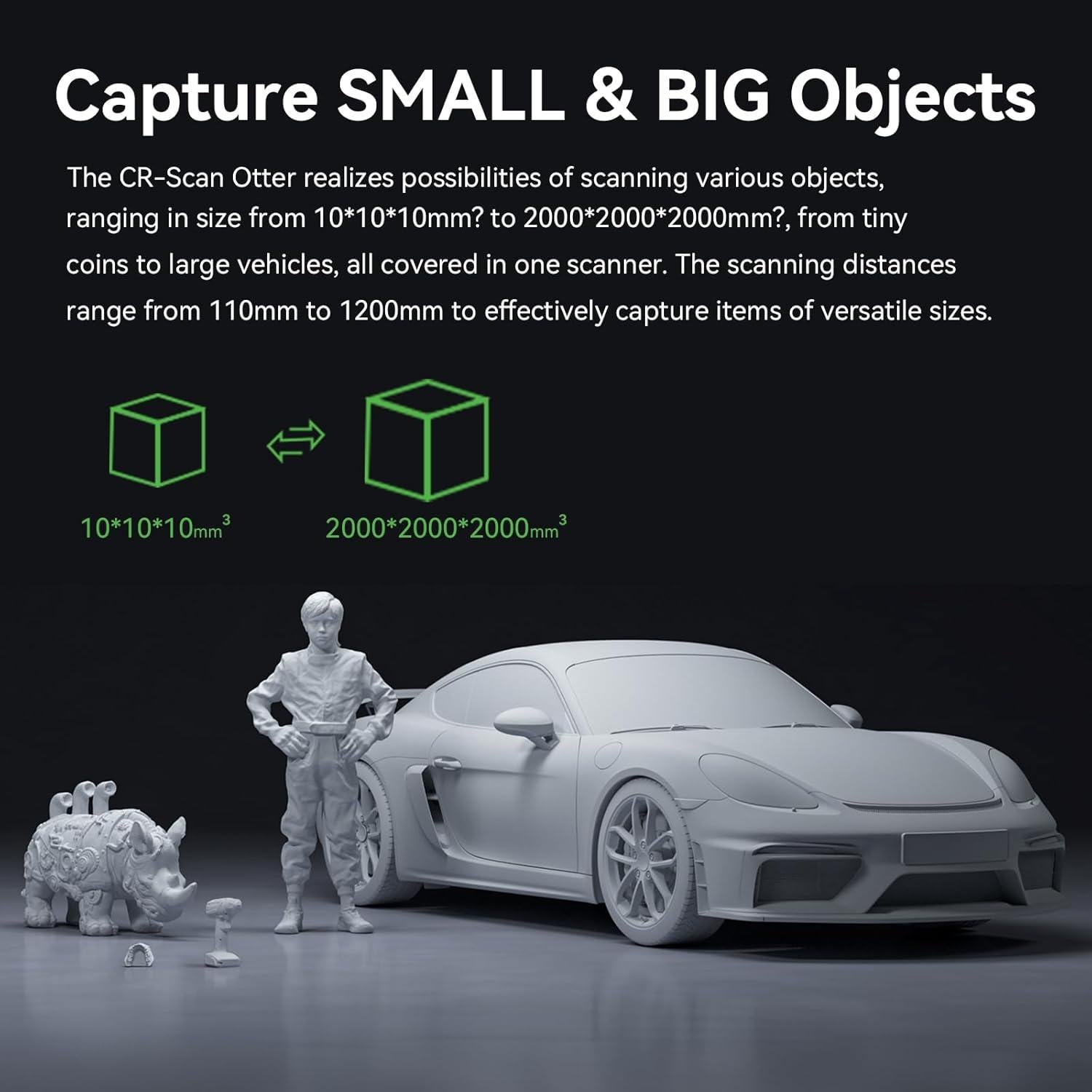 Escáner 3D Creality Otter con trípode y soporte giratorio