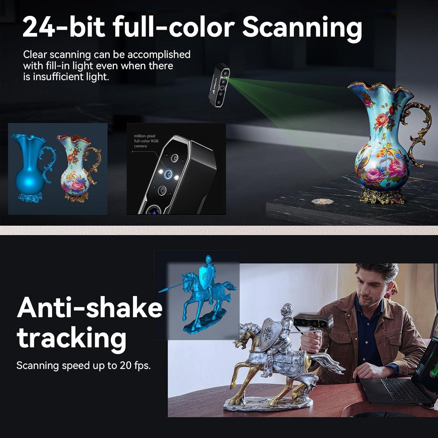 Escáner 3D Creality Otter con trípode y soporte giratorio