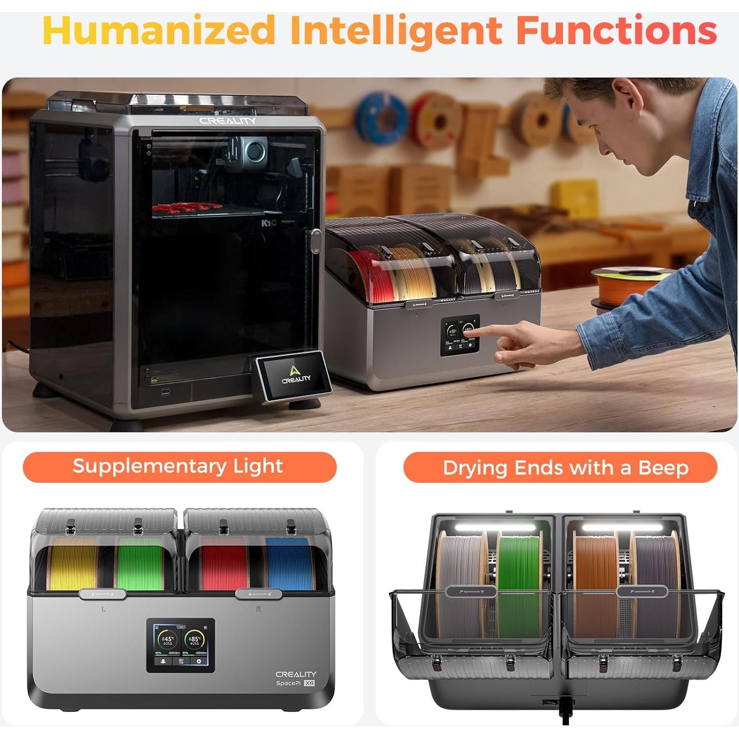 Secador de Filamento Creality Space Pi X4 4 Bobinas 85°C