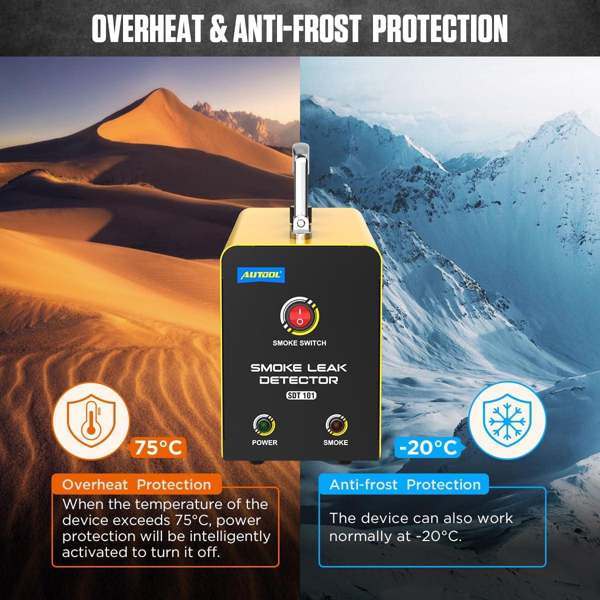Detector de Fugas de Humo AUTOOL SDT101 12V para Autos