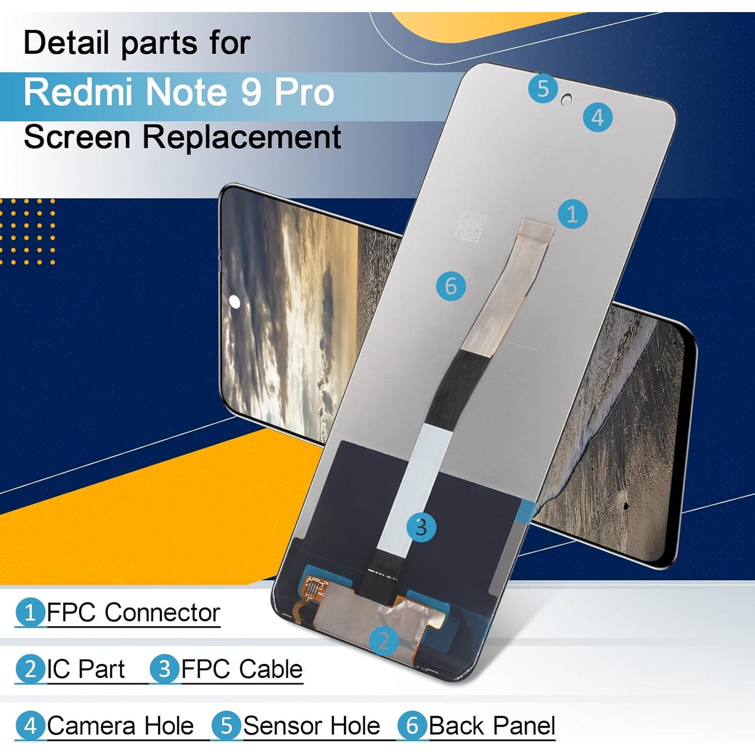 Pantalla LCD Reemplazo Xiaomi Redmi Note 9 Pro 6.67" Negro