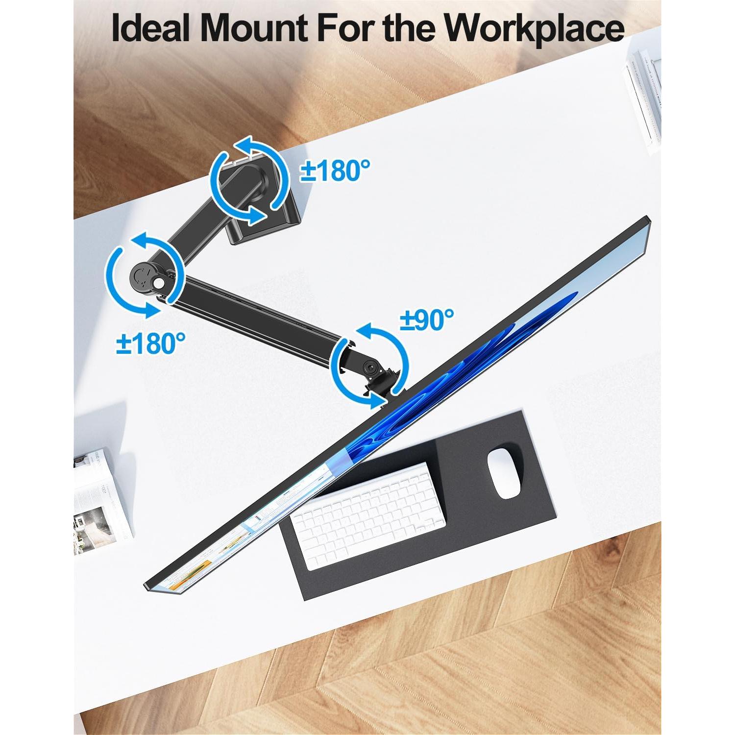 Brazo de Monitor ErgoFocus para Pantallas de 32" Negro