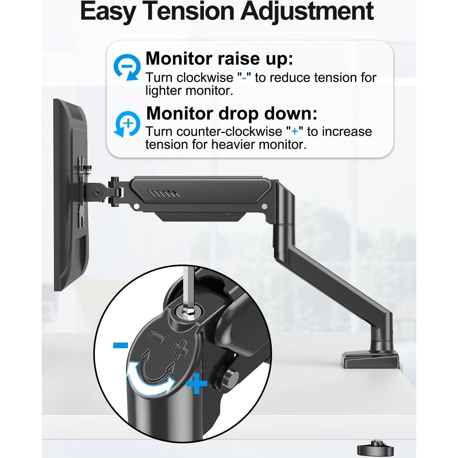 Brazo de Monitor ErgoFocus para Pantallas de 32" Negro