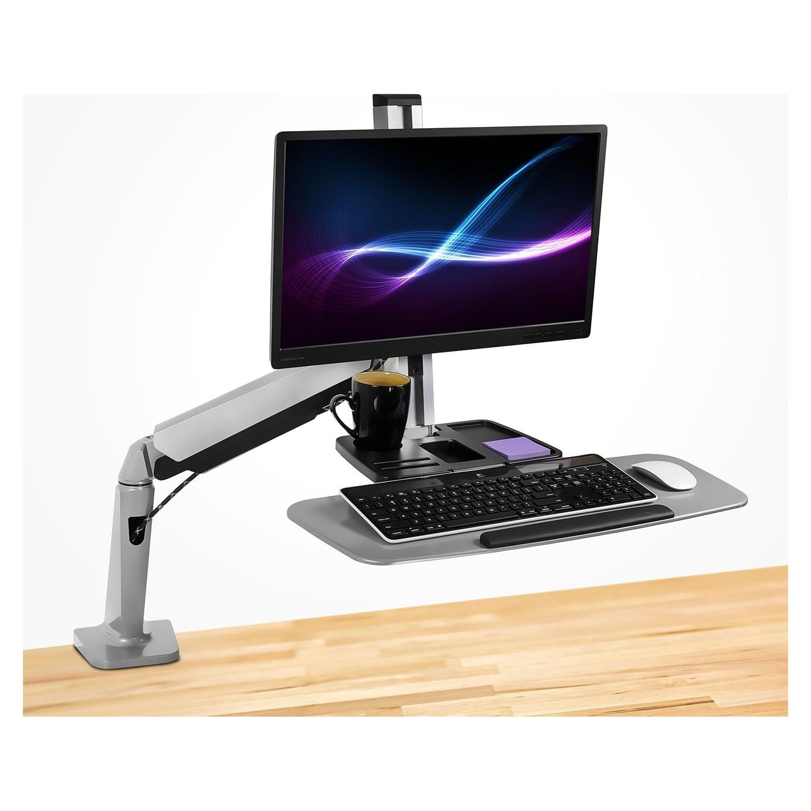 Mount-It! Soporte de escritorio ajustable de pie y sentado