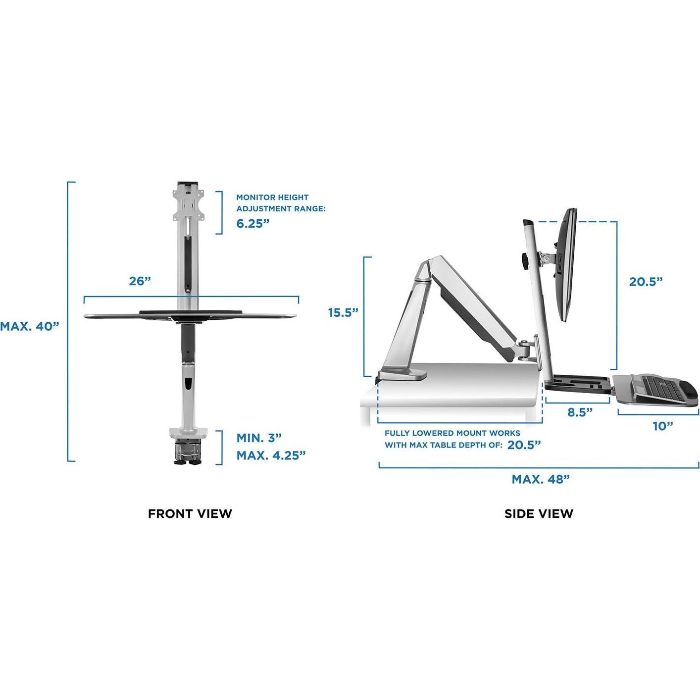 Mount-It! Soporte de escritorio ajustable de pie y sentado