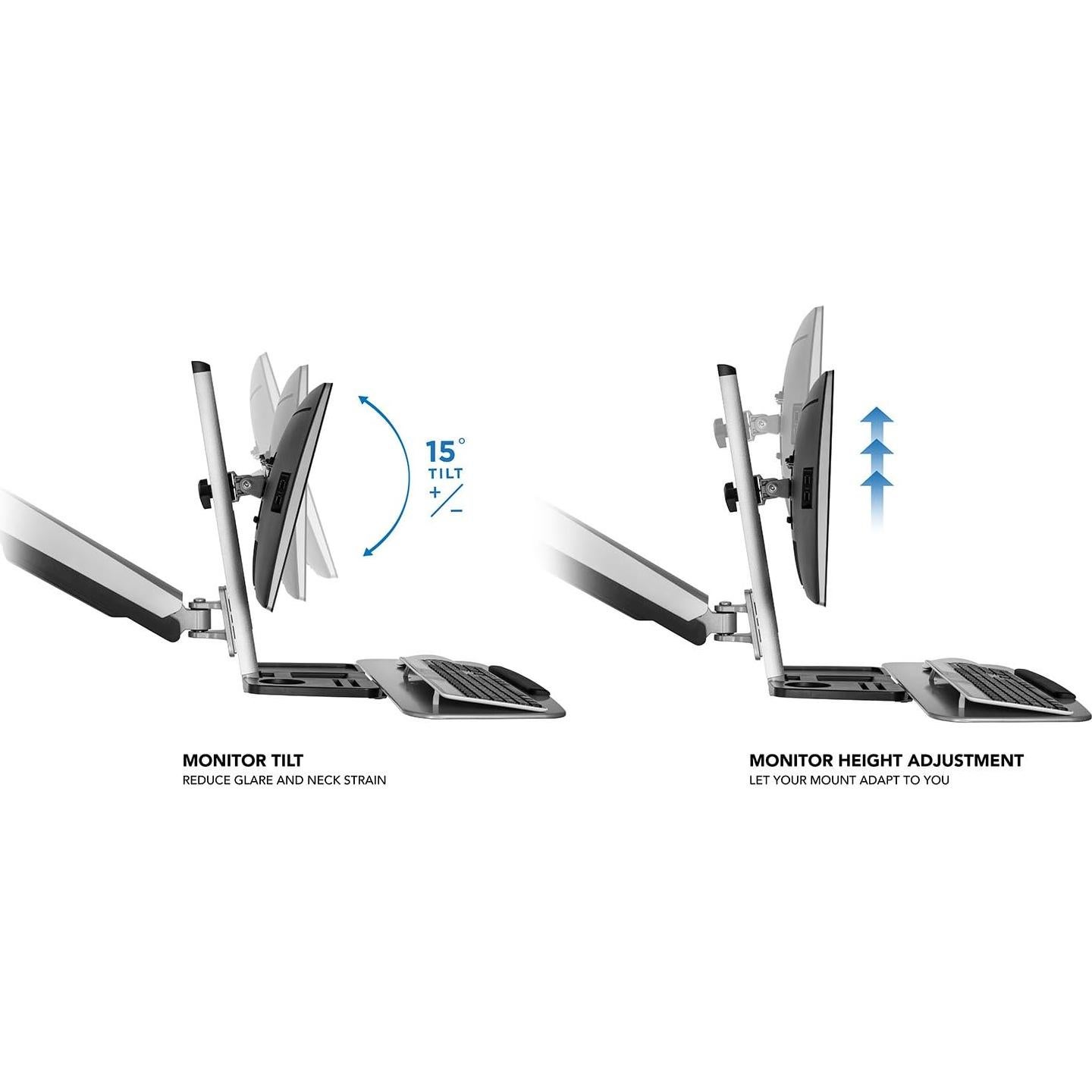 Mount-It! Soporte de escritorio ajustable de pie y sentado
