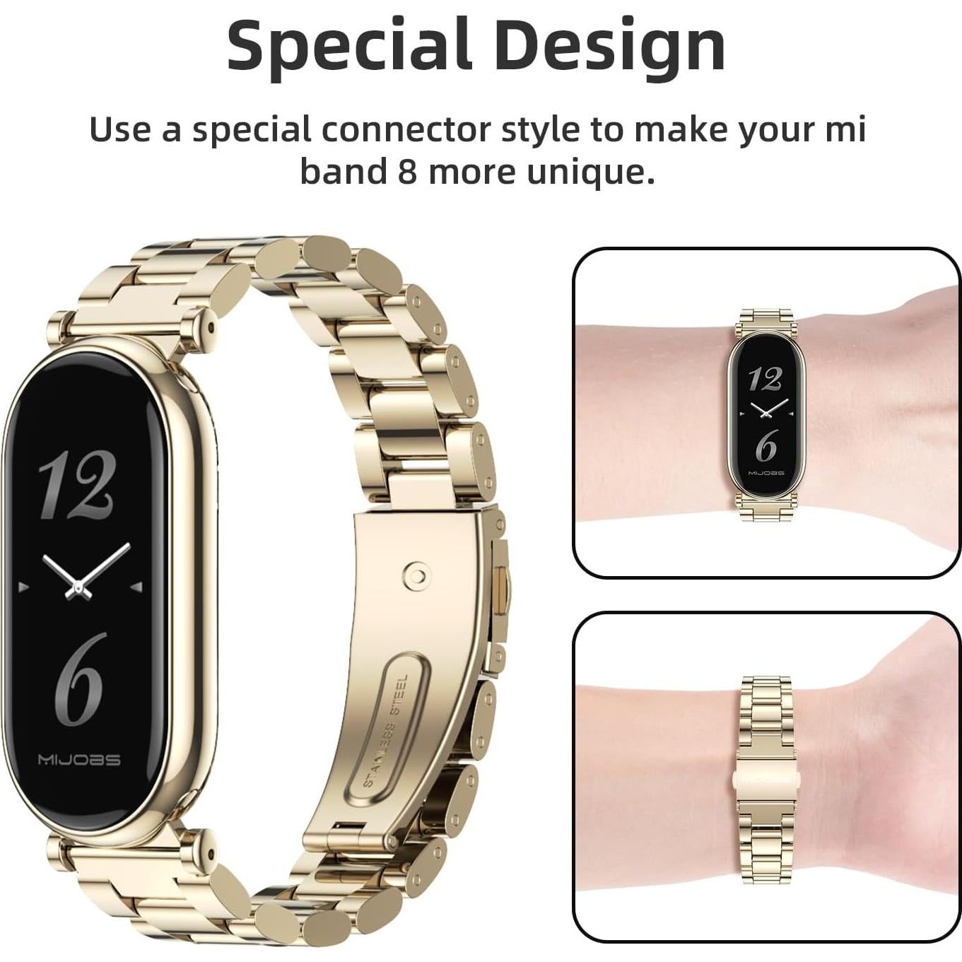 Correa de Acero Inoxidable MIJOBS para Mi Band 8/9