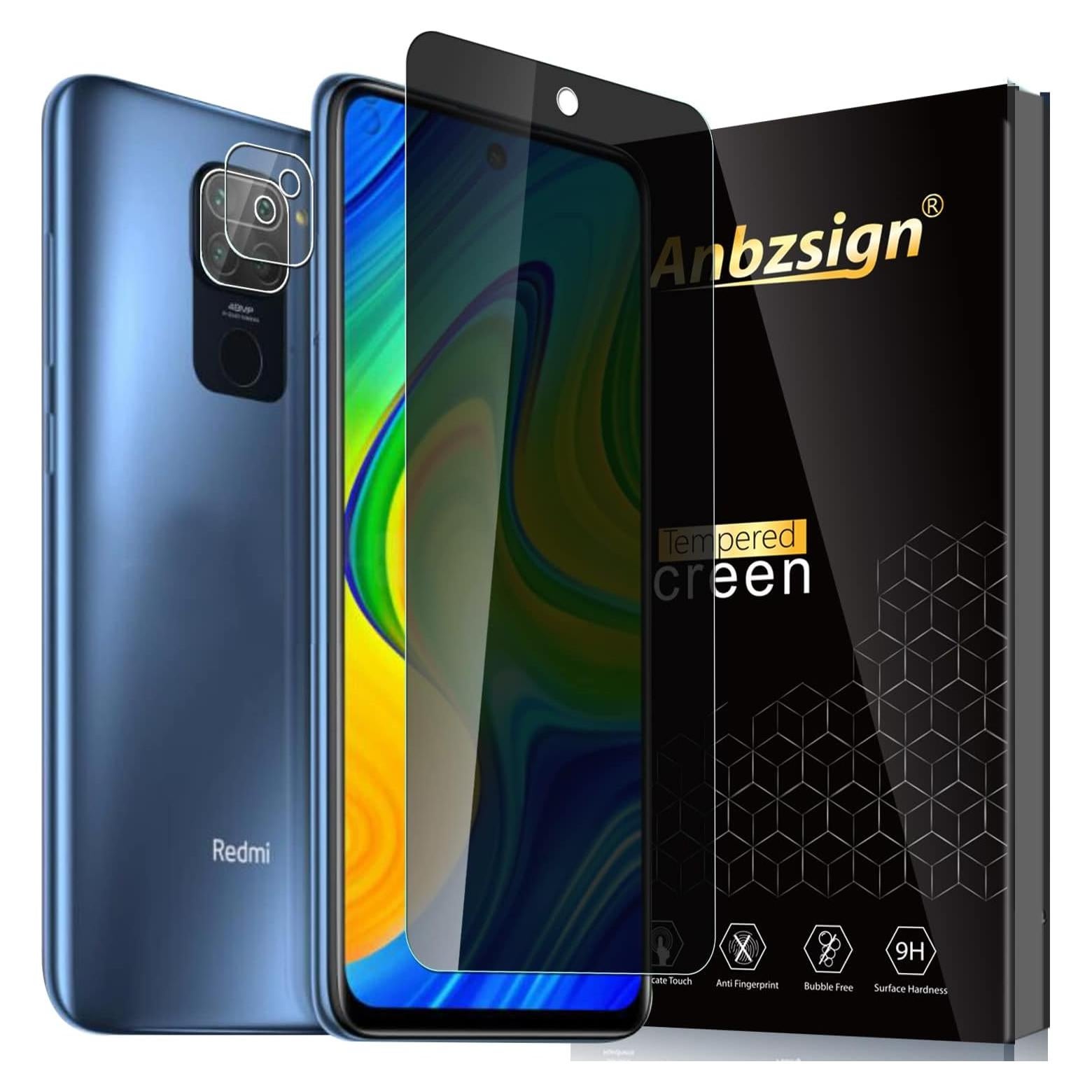 Protector Pantalla Privado y Lente Xiaomi Redmi Note 9S 6.67"