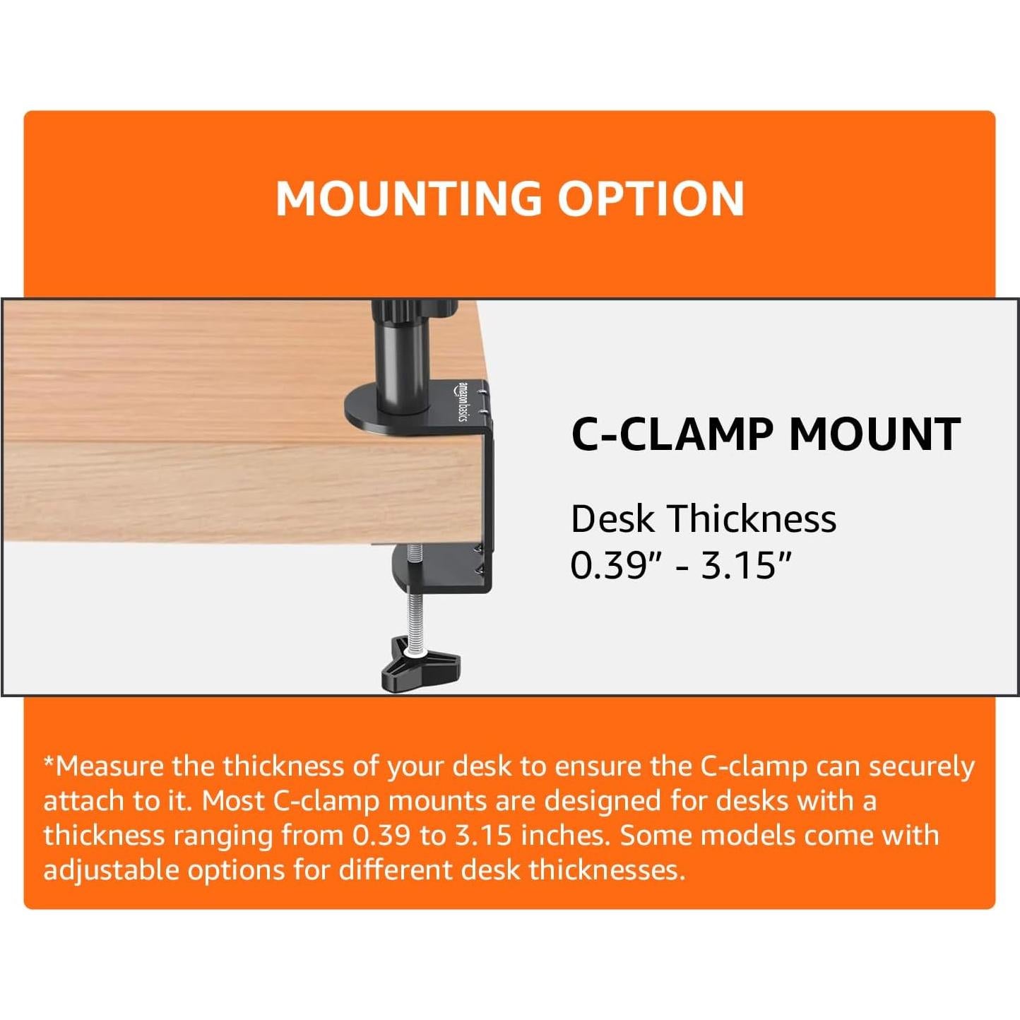 Soporte de Monitor Amazon Basics Ajustable VESA 30" Negro