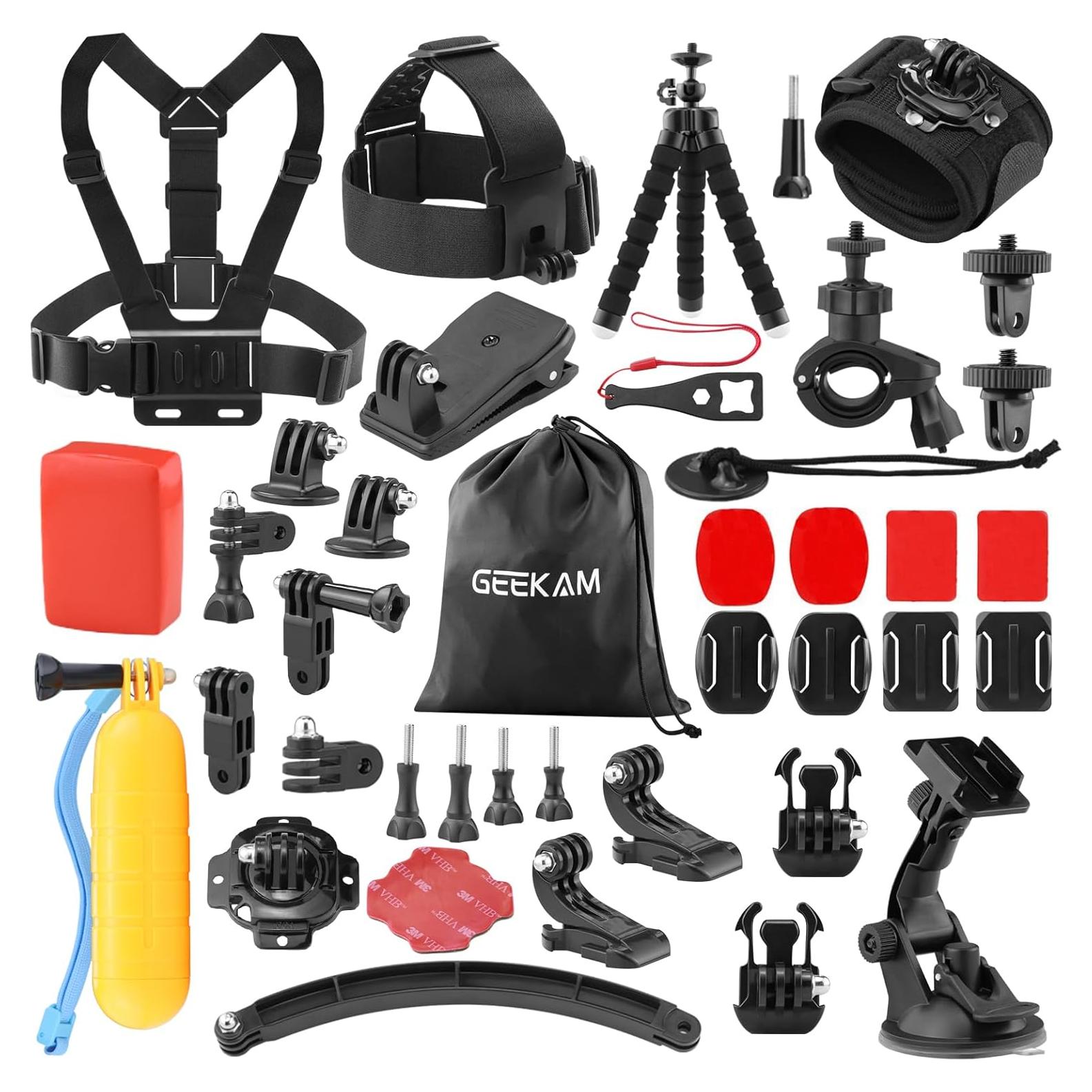 Kit de Accesorios para Cámara de Acción Geekam - 16 Piezas