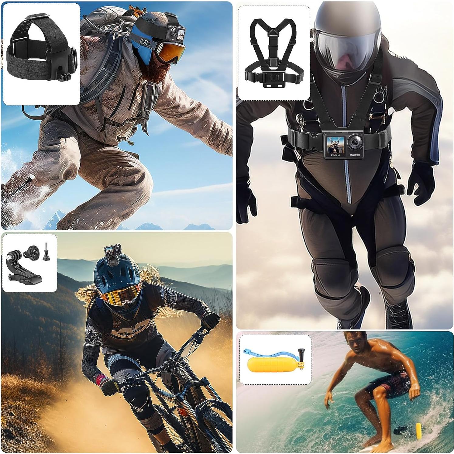 Kit de Accesorios para Cámara de Acción Geekam - 16 Piezas