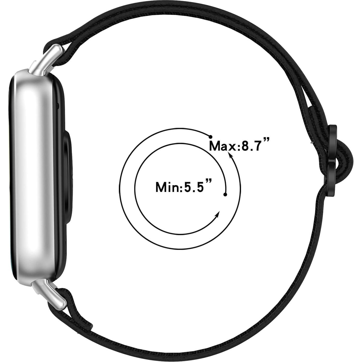 Correa de Nylon AWADUO para Redmi Watch 5/4 y Xiaomi Band 9/8 Pro - Negro