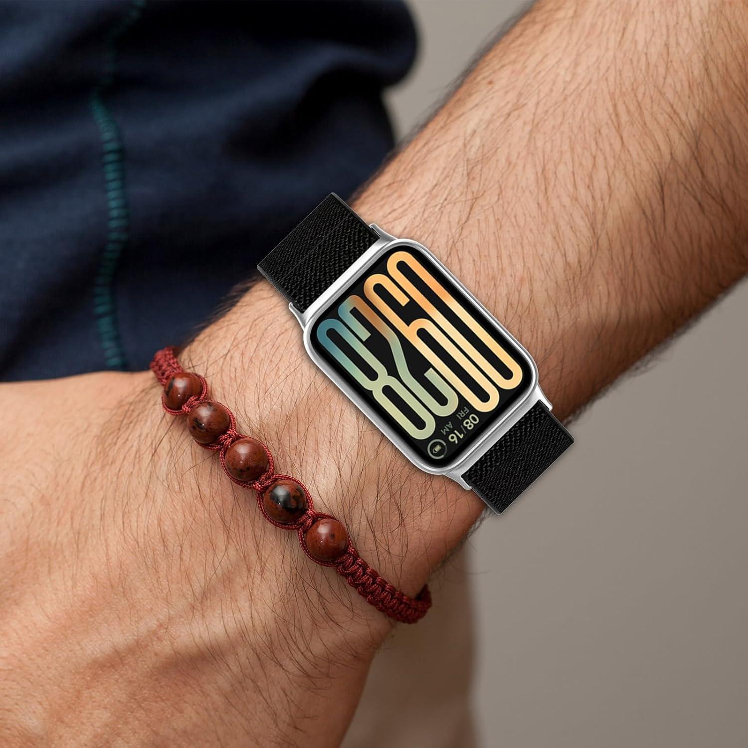 Correa de Nylon AWADUO para Redmi Watch 5/4 y Xiaomi Band 9/8 Pro - Negro