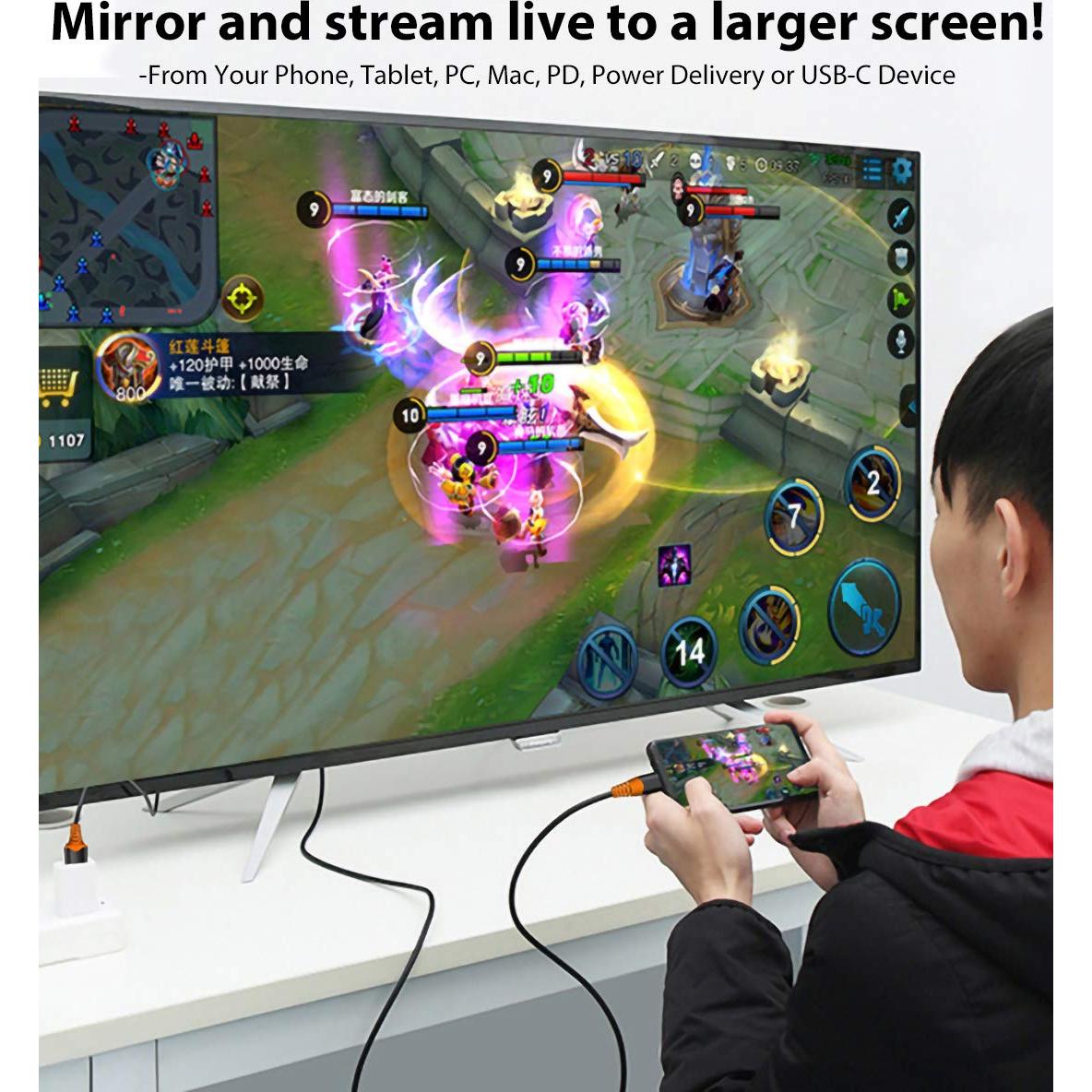 Cable HDMI USB-C 8K/4K Tek Styz 1.8m 60Hz Compatible Xiaomi