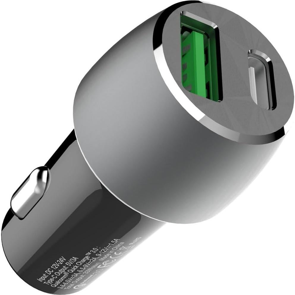 Cargador de Coche 33W Volt Plus Tech con 2 Cables USB-C y MicroUSB