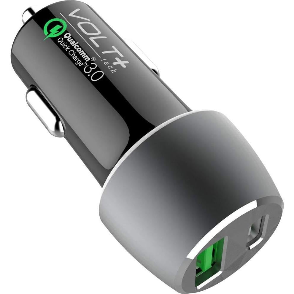 Cargador de Coche 33W Volt Plus Tech con 2 Cables USB-C y MicroUSB