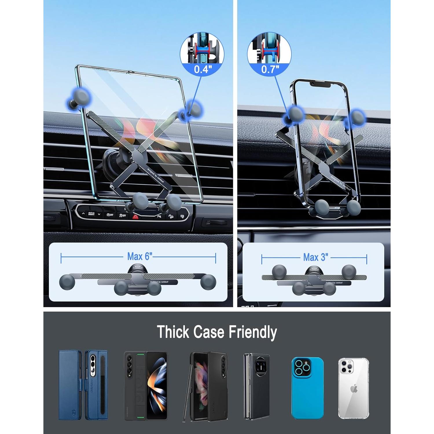 Soporte para coche Xuenair Z Fold 4, compatible con fundas